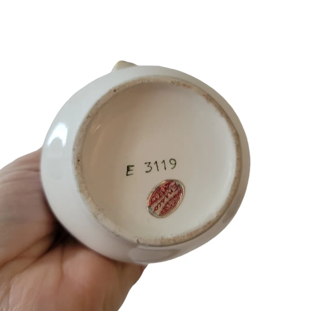 Vintage Enesco Decorative Pitcher Ceramic E3119 Fruit Leaves